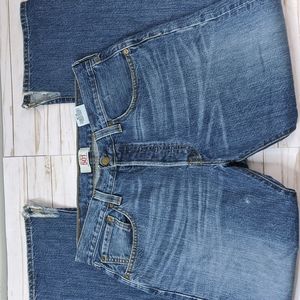 LEVI'S Medium Wash 501 Straight Leg Button-Fly Jeans 32x30